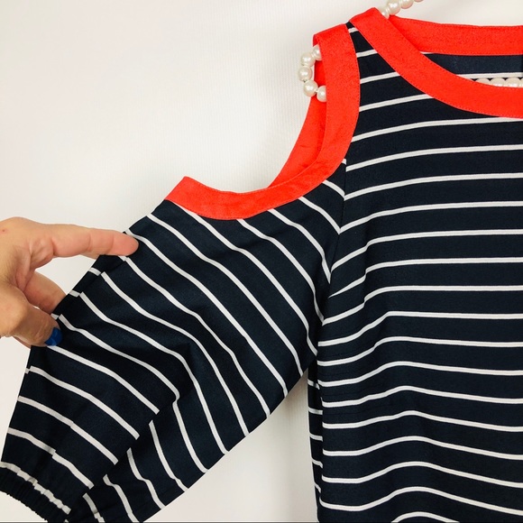 MISS SIXTY | Orange & Navy Blue Striped Dress - Picture 6 of 8